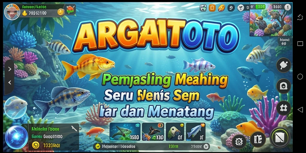 Tampilan gameplay seru dari ARGATOTO saat memancing di laut.