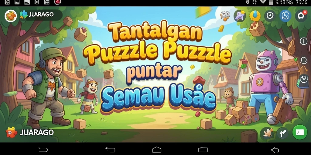 Tampilan gameplay JUARAGO dengan berbagai tantangan puzzle menarik.
