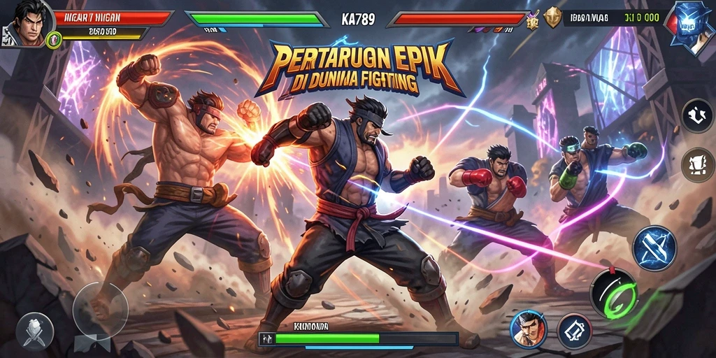 Tampilan gameplay KA789 menampilkan pertarungan mendebarkan antar karakter.