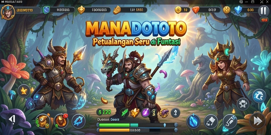 Tampilan gameplay seru dari MANADOTOTO yang menampilkan aksi petualangan.