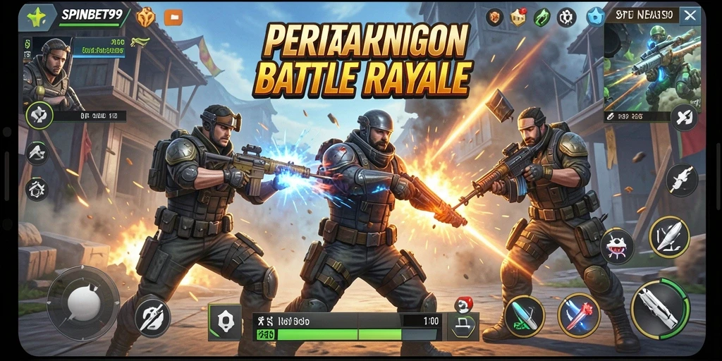 Tampilan gameplay seru dari SPINBET99 dalam pertempuran Battle Royale.