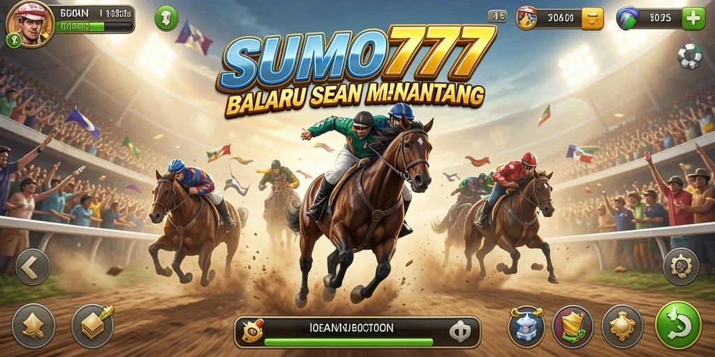 Tampilan gameplay seru di SUMO777 dengan balapan mendebarkan.